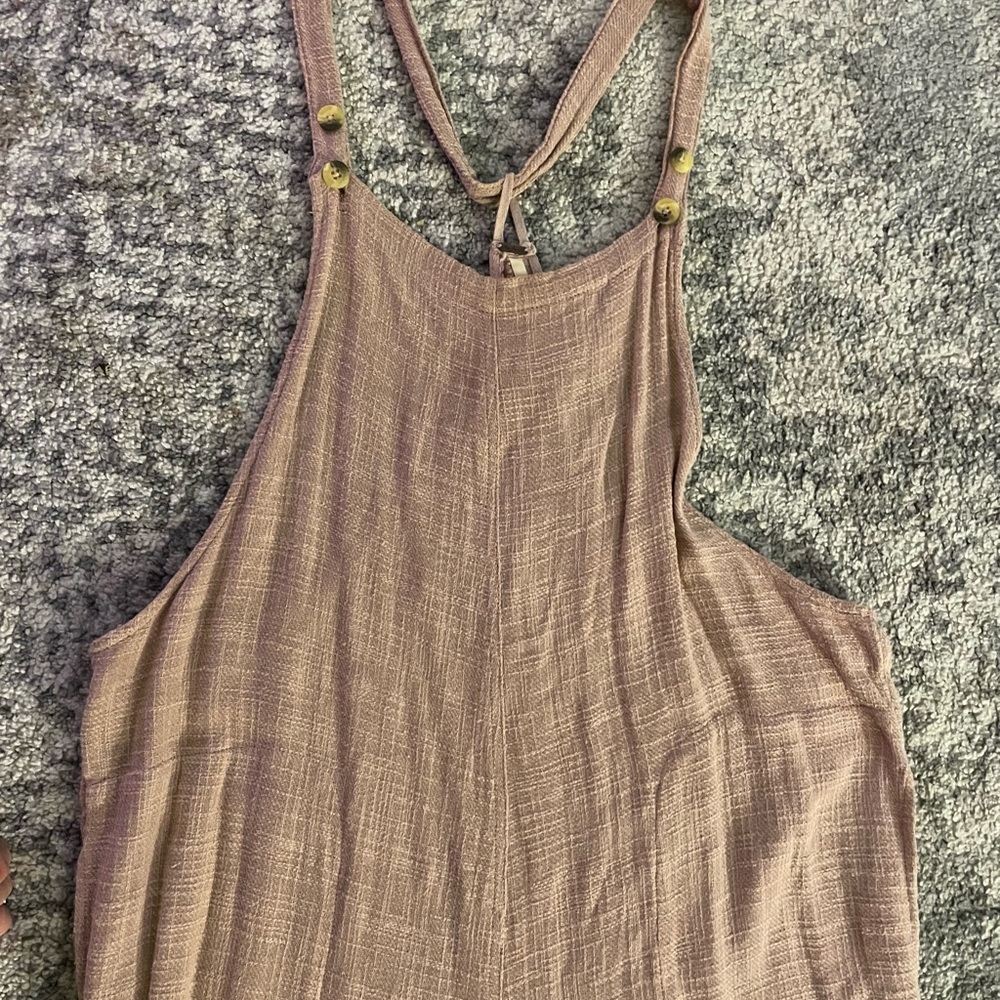 Free People Slouchy Knit Overalls XS – Dusty Mauve Pink